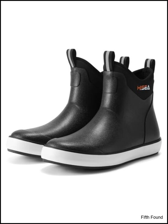Men\'s Waterproof Ankle Rain Boots - Non-Slip Deck Shoes for Fishing Boating main image 6